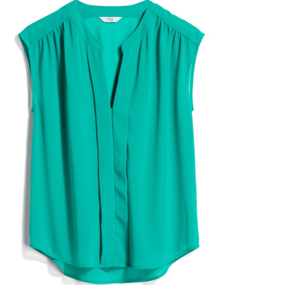 Q&A Teal XL Blouse.
